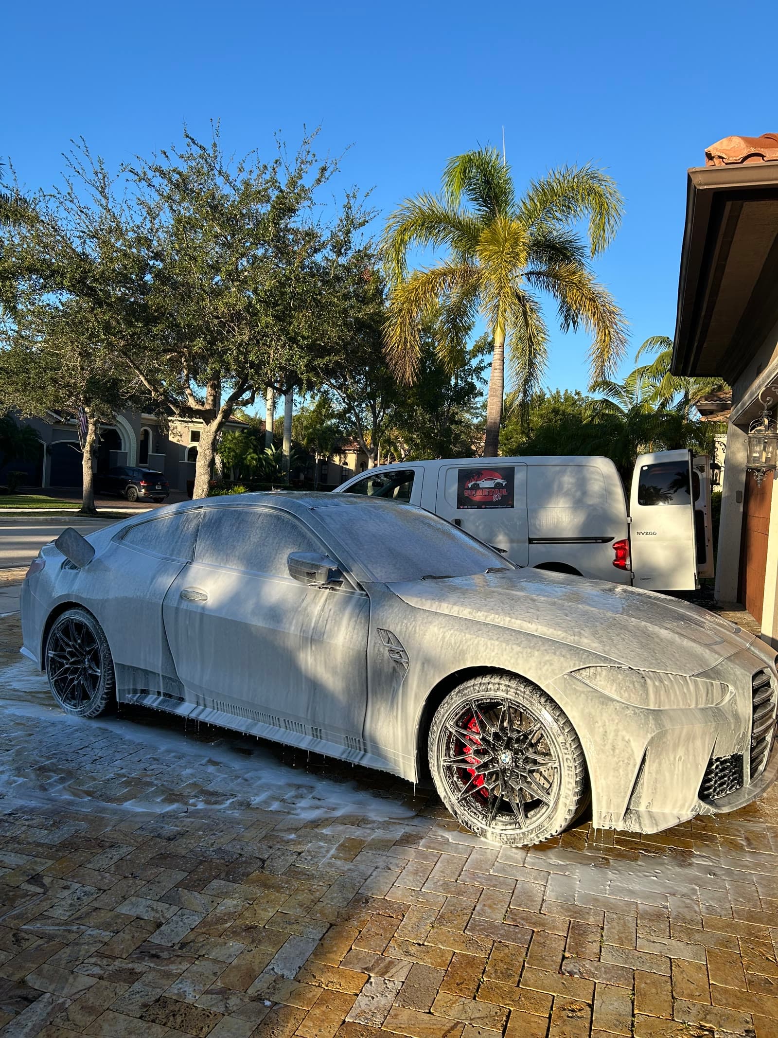 BMW, wheel and foam wash detail